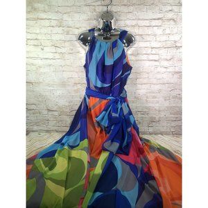 Soft Surroundings colorful mod full skirt sash M